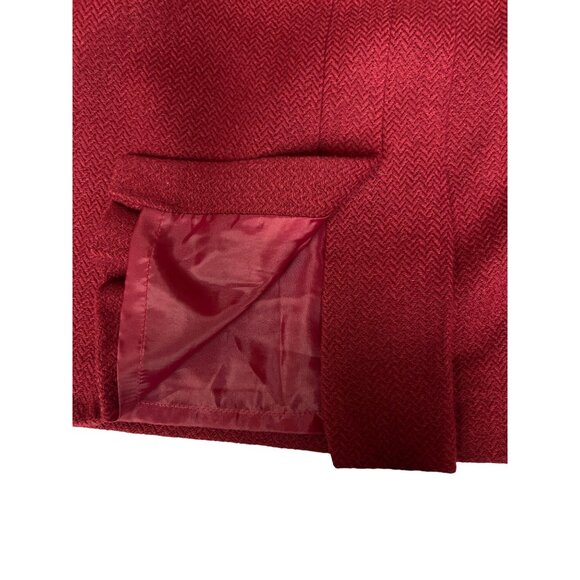 Tahari Women's Skirt Petite Red Wool Blend Pleated Short  Size 12P 12 NEW - Picture 8 of 8